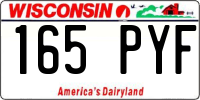 WI license plate 165PYF