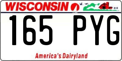 WI license plate 165PYG