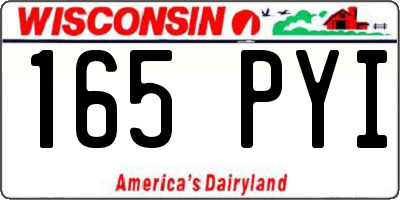 WI license plate 165PYI