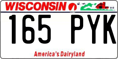 WI license plate 165PYK