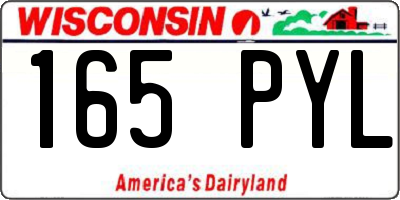 WI license plate 165PYL