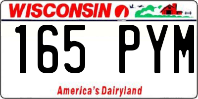 WI license plate 165PYM