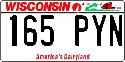 WI license plate 165PYN