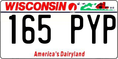 WI license plate 165PYP