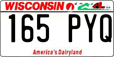 WI license plate 165PYQ
