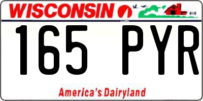 WI license plate 165PYR