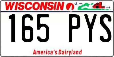 WI license plate 165PYS