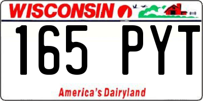 WI license plate 165PYT