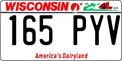 WI license plate 165PYV