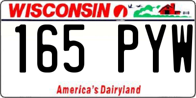 WI license plate 165PYW