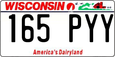 WI license plate 165PYY