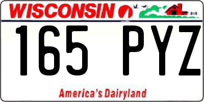 WI license plate 165PYZ