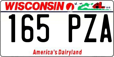 WI license plate 165PZA