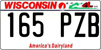 WI license plate 165PZB