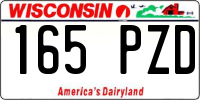 WI license plate 165PZD
