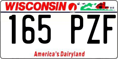 WI license plate 165PZF
