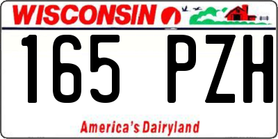 WI license plate 165PZH