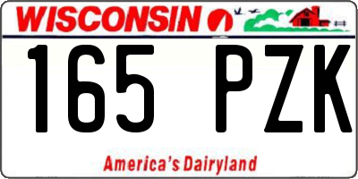 WI license plate 165PZK