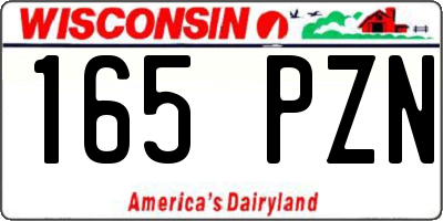 WI license plate 165PZN