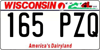 WI license plate 165PZQ