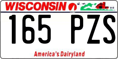 WI license plate 165PZS