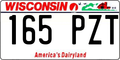 WI license plate 165PZT