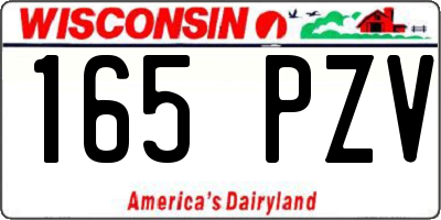 WI license plate 165PZV