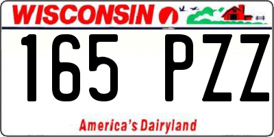 WI license plate 165PZZ