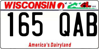 WI license plate 165QAB