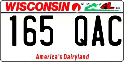 WI license plate 165QAC