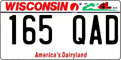 WI license plate 165QAD