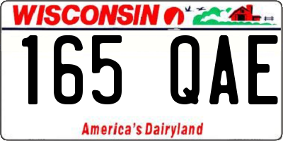 WI license plate 165QAE