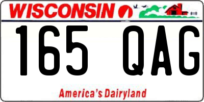 WI license plate 165QAG