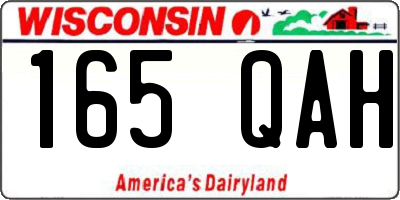 WI license plate 165QAH