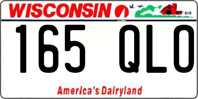 WI license plate 165QLO