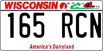 WI license plate 165RCN
