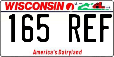 WI license plate 165REF