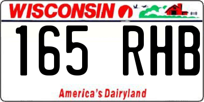 WI license plate 165RHB
