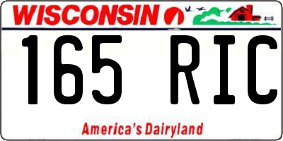 WI license plate 165RIC