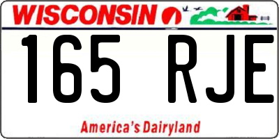 WI license plate 165RJE