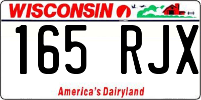 WI license plate 165RJX