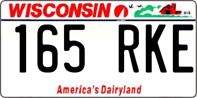 WI license plate 165RKE