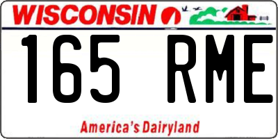 WI license plate 165RME