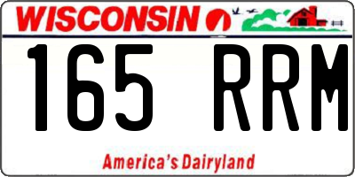 WI license plate 165RRM