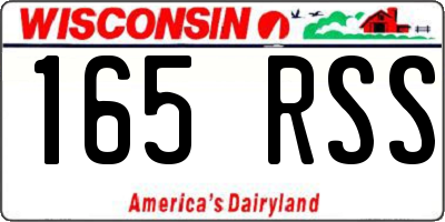 WI license plate 165RSS