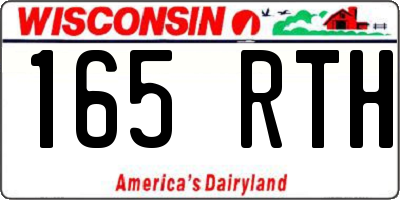 WI license plate 165RTH