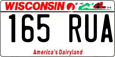WI license plate 165RUA