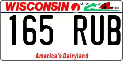 WI license plate 165RUB