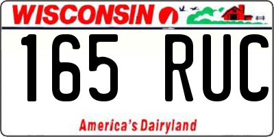 WI license plate 165RUC