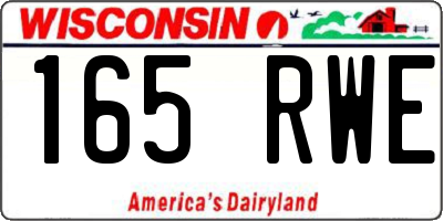 WI license plate 165RWE